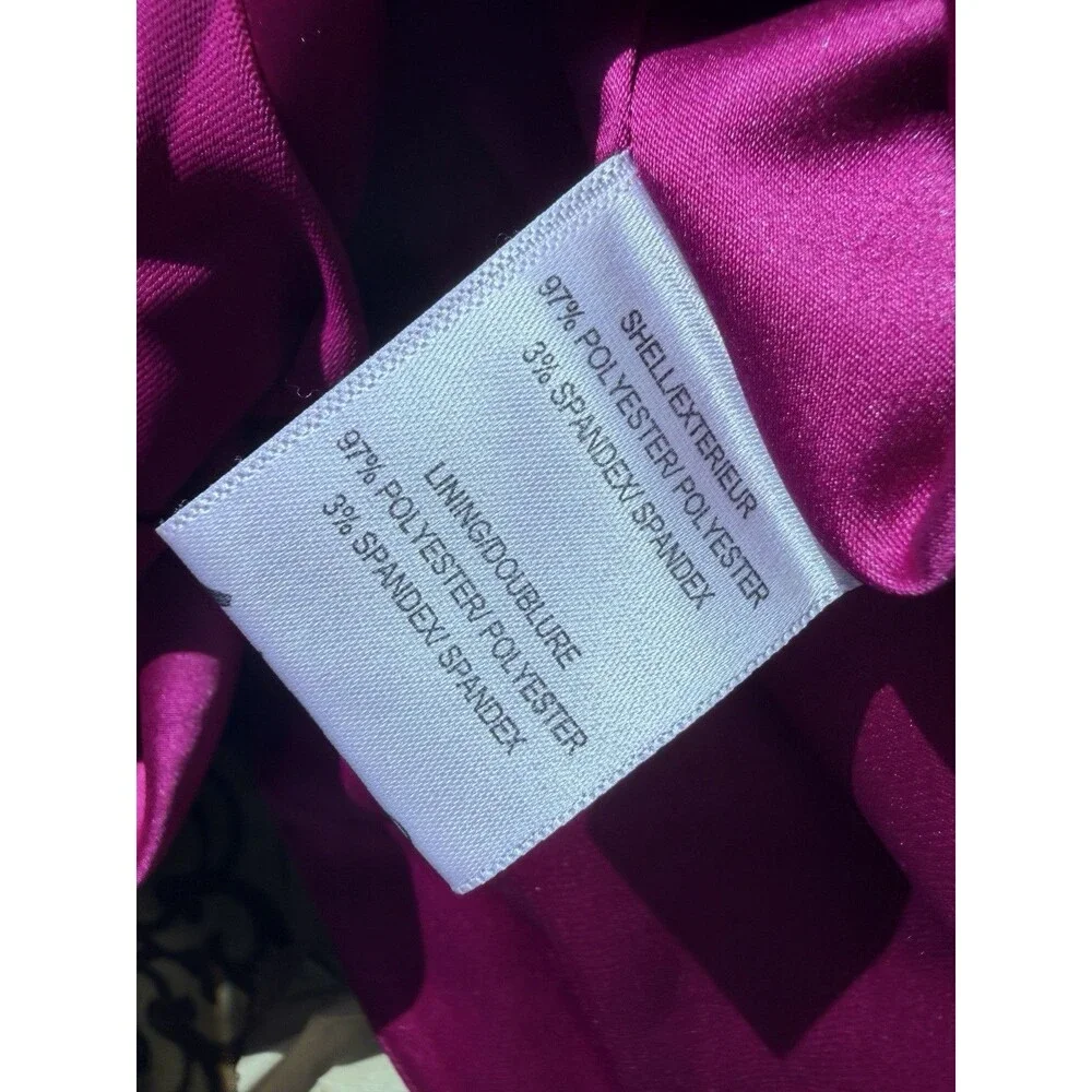 Belle Badgley Mischka Skirt Womens Sz 6 Fuchsia Pink Stacey Pencil Tulip Pleated